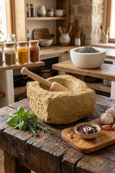 جرن كبة أنتيك حجري – 35 سم